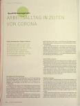 Vorschauseite 1: ARBEITSALLTAG VON CORONA