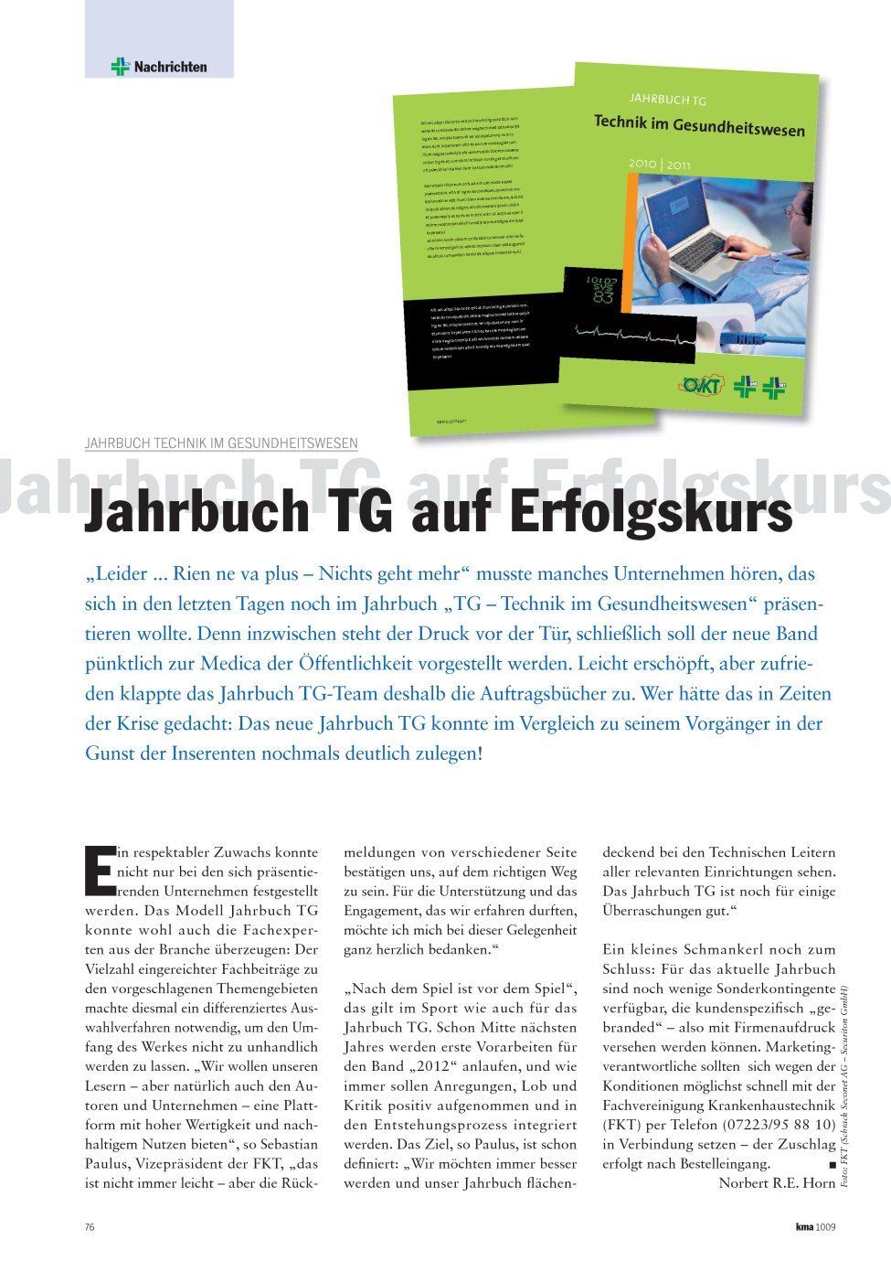 Vorschauseite 1: Jahrbuch TG auf Erfolgskurs