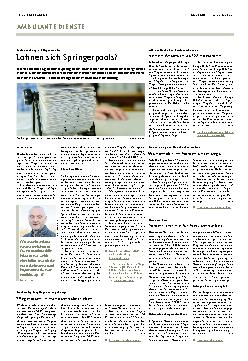 Vorschauseite 1: Kostensenkung in Pflegediensten: Lohnen sich Springer-Pools?