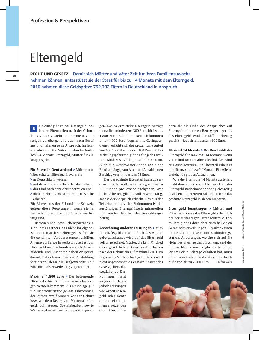 Vorschauseite 1: Recht und Gesetz ? Elterngeld