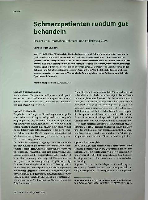 Vorschauseite 1: Schmerzpatienten rundum gut behandeln