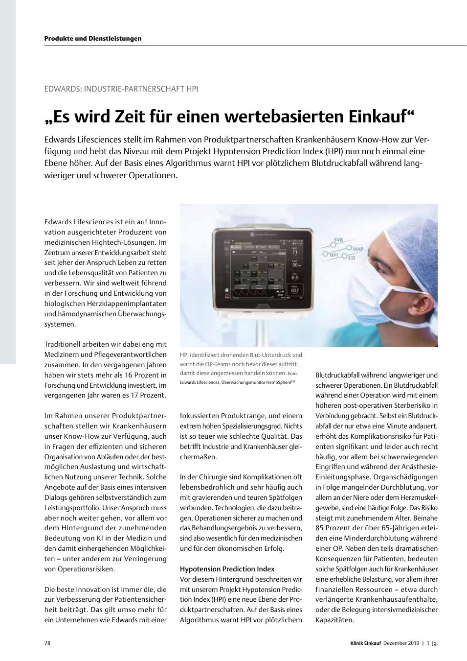 Vorschauseite 1: Edwards: Industrie-Partnerschaft HPI: „Es wird Zeit für einen wertebasierten Einkauf“
