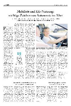 Vorschauseite 1: Mobilität und Kfz-Nutzung: wichtige Zeichen von Autonomie im Alter