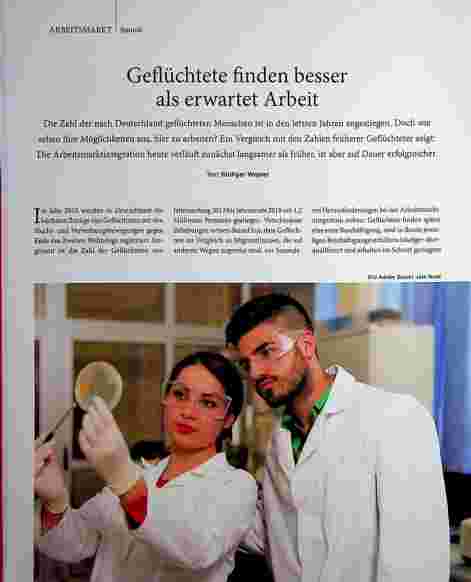 Vorschauseite 1: Geflüchtete finden besser als erwartet Arbeit