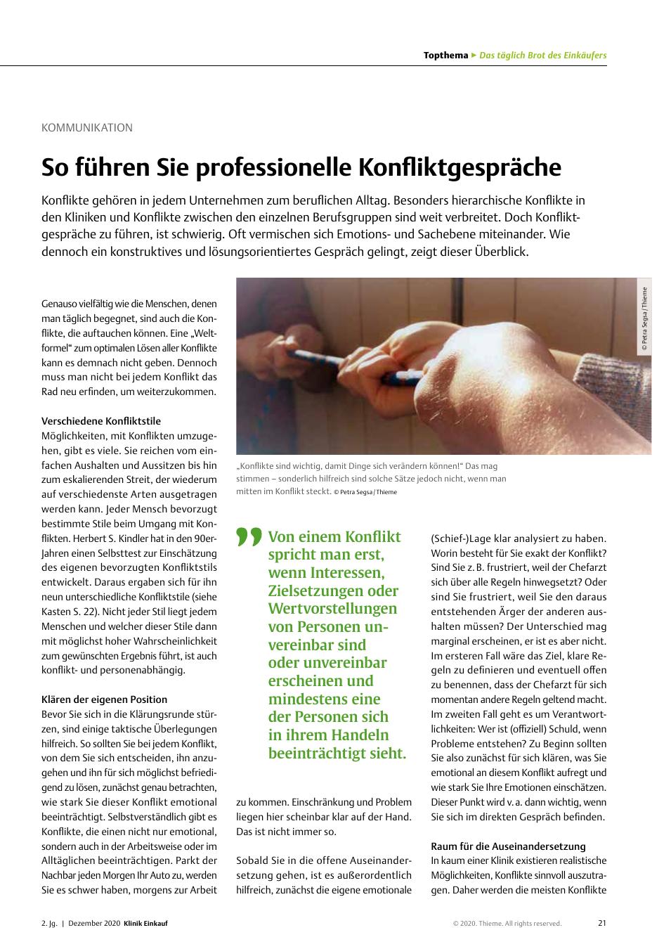 Vorschauseite 1: Kommunikation: So führen Sie professionelle Konfliktgespräche