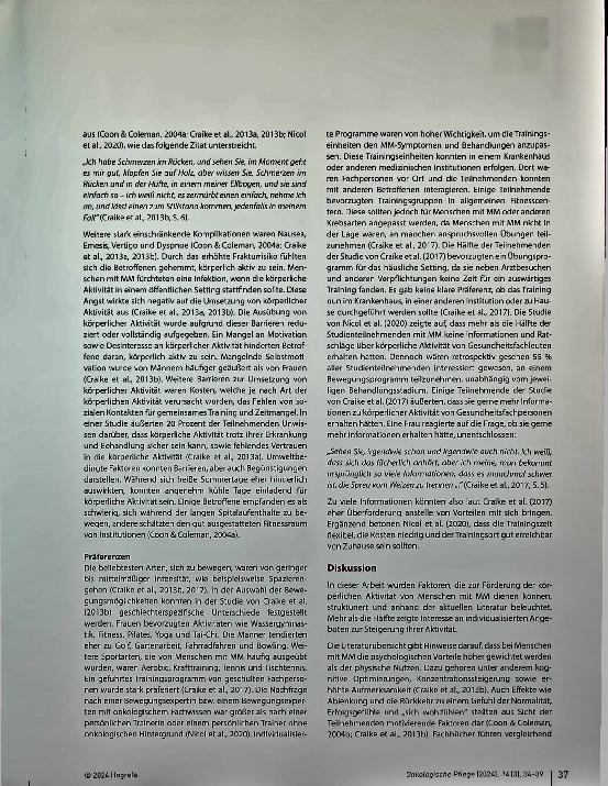 Vorschauseite 4: Körperlich aktiv trotz Multiplem Myelom