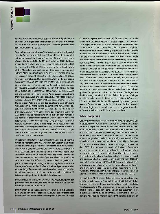 Vorschauseite 5: Körperlich aktiv trotz Multiplem Myelom