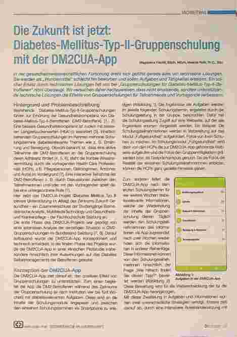 Vorschauseite 1: Die Zukunft ist jetzt: Diabetes-Mellitus-Typ-II-Gruppenschulung mit der DM2CUA-App