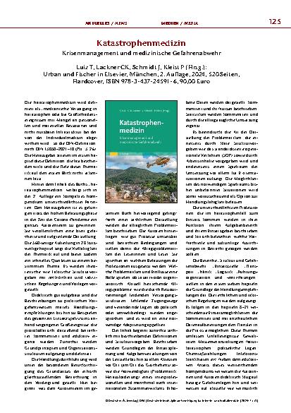Vorschauseite 1: Katastrophenmedizin