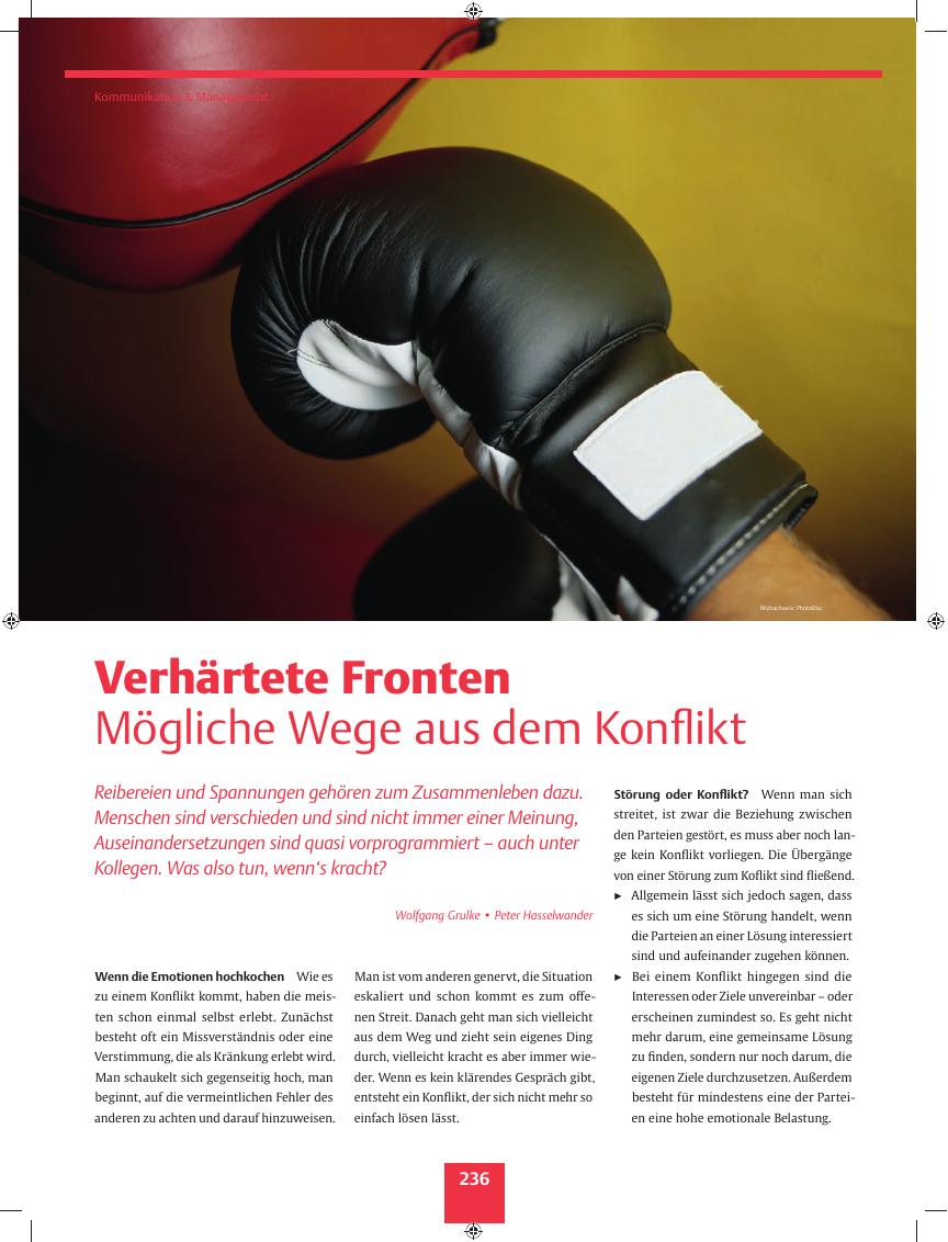 Vorschauseite 1: Verhärtete Fronten ? Mögliche Wege aus dem Konflikt