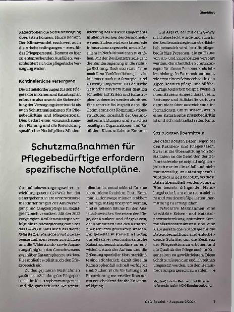 Vorschauseite 4: Pflege in Krisenzeiten absichern