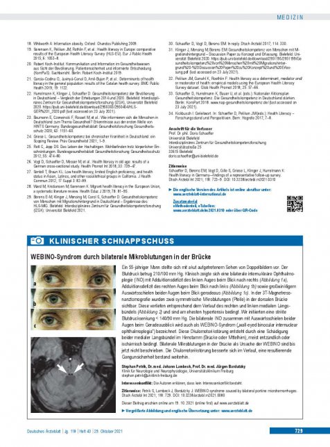 Vorschauseite 1: WEBINO-Syndrom durch bilaterale Mikroblutungen in der Brücke