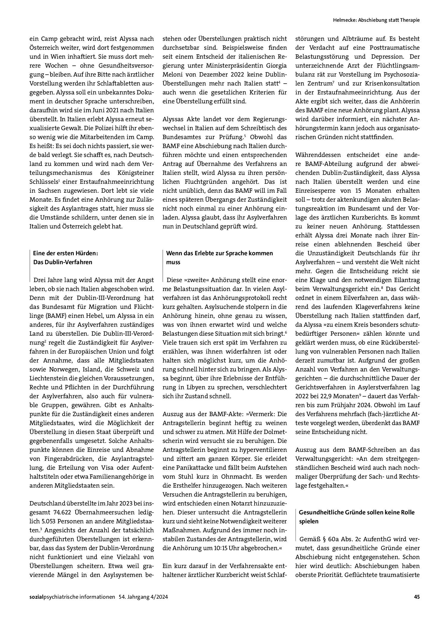 Vorschauseite 2: Abschiebung statt Therapie. Zur rechtlichen Situation Geflüchteter mit psychosozialem Behandlungsbedarf