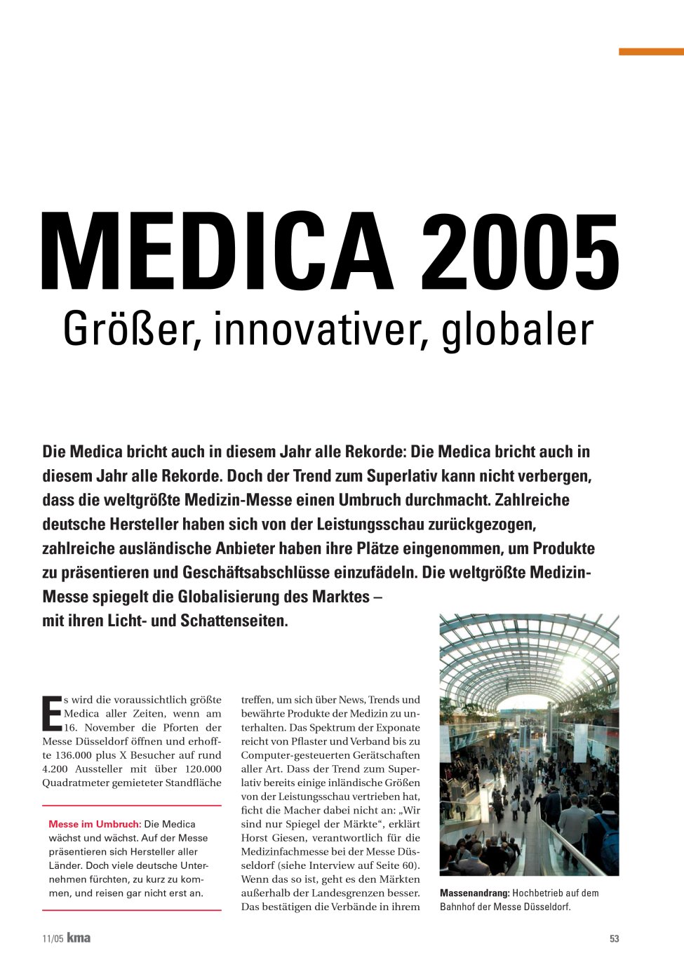 Vorschauseite 1: MEDICA 2005