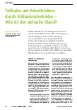 Vorschauseite 1: Teilhabe am Arbeitsleben durch Inklusionsbetriebe – Wie ist der aktuelle Stand?