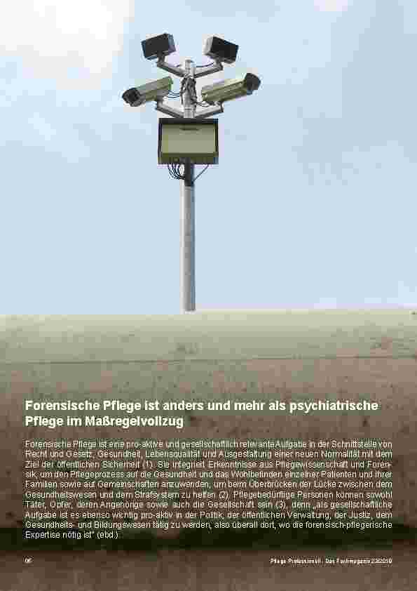 Vorschauseite 1: Forensische Pflege ist anders und mehr als psychiatrische Pflege im Maßregelvollzug