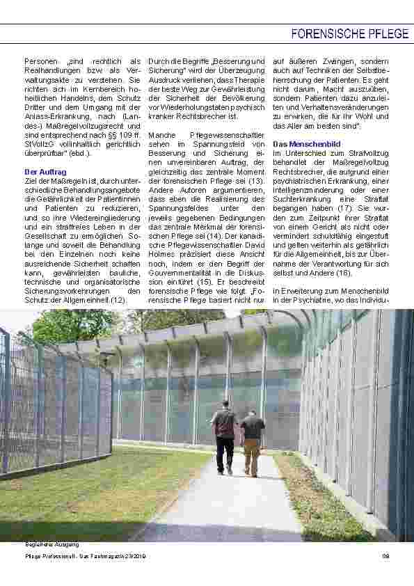 Vorschauseite 4: Forensische Pflege ist anders und mehr als psychiatrische Pflege im Maßregelvollzug