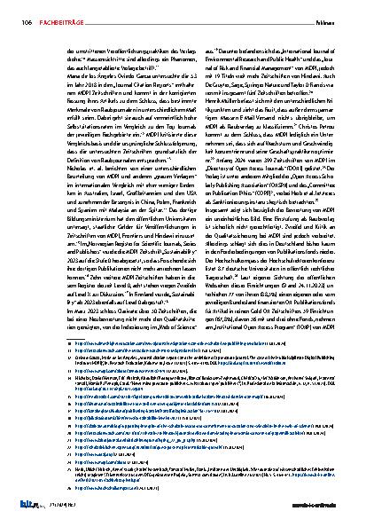 Vorschauseite 2: MDPI: Seriöser Verlag oder fragwürdiger Akteur im wissenschaftlichen Publikationsmarkt? Ergebnisse einer Umfrage unter Forschenden der Universität Kassel