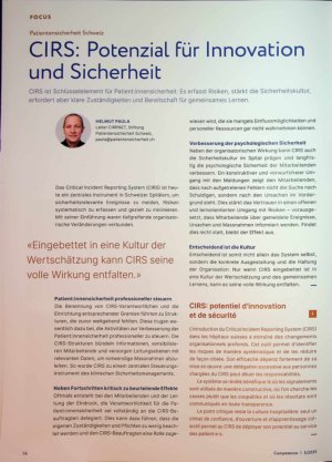Vorschauseite 1: CIRS: Potenzial Für Innovation und Sicherheit