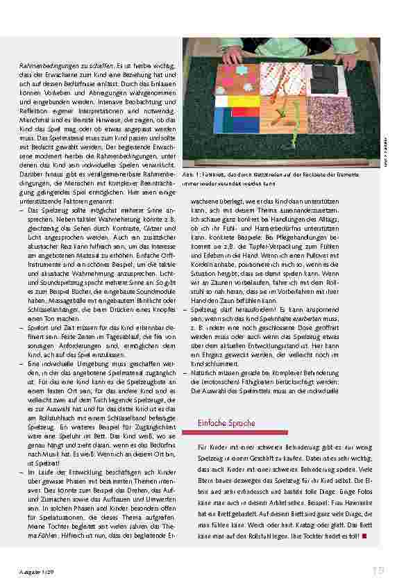 Vorschauseite 2: Spielen ermöglichen! Spielen im Alltag eines Kindes mit komplexer Beeinträchtigung.