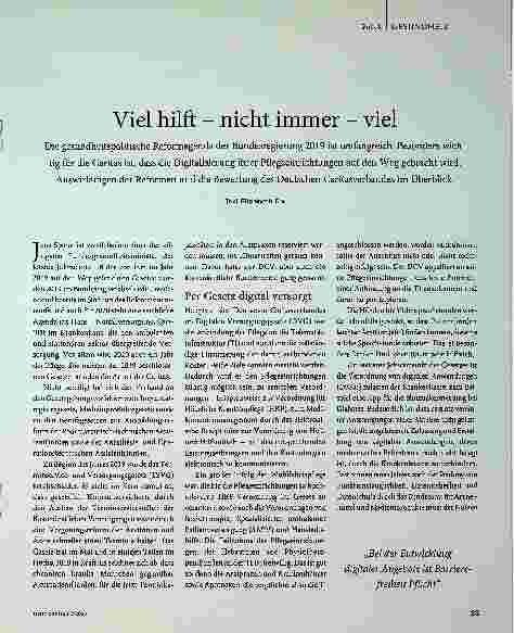 Vorschauseite 1: Viel hilft - nicht immer - viel.
