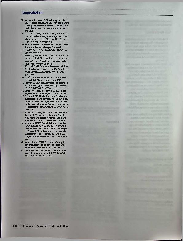 Vorschauseite 6: Das Paracelsus-Prinzip „Allein die Dosis macht, dass ein Ding (k)ein Gift sei" - ein nicht mehr zeitgemäßer Lehrsatz und ätiologischer Mythos.