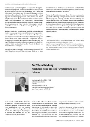 Vorschauseite 1: Zur Titelabbildung Kirchners Krise als eine »Umformung des Lebens«
