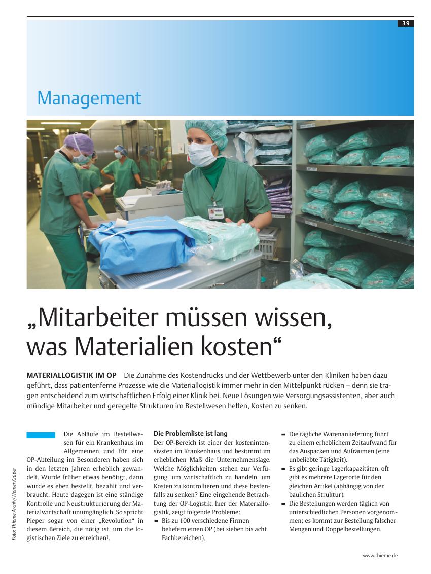 Vorschauseite 1: „Mitarbeiter müssen wissen, was Materialien kosten“