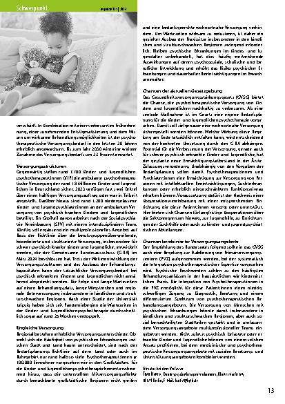 Vorschauseite 2: Psychotherapeutische Versorgungsstrukturen für Kinder in Deutschland