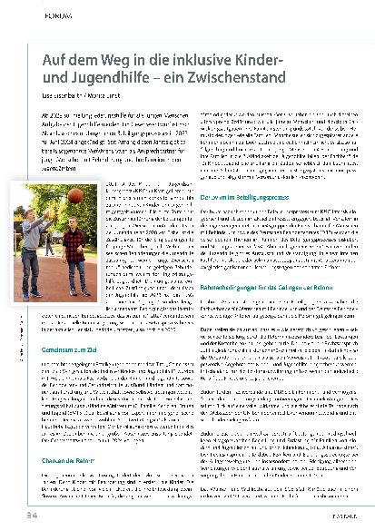 Vorschauseite 1: Auf dem Weg in die inklusive Kinderund Jugendhilfe – ein Zwischenstand
