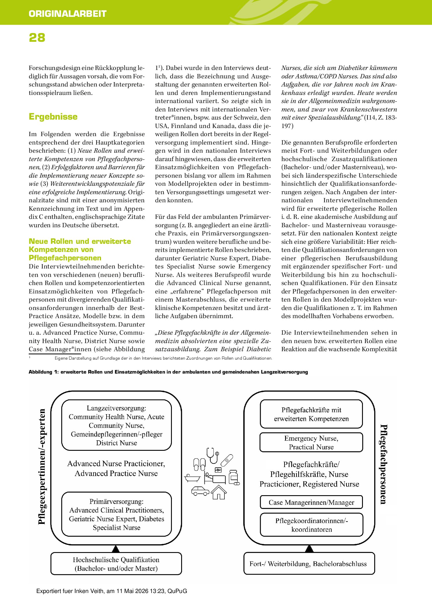 Vorschauseite 5: Erfolgsfaktoren und Hindernisse erweiterter Rollen und Kompetenzen von Pflegefachpersonen in der ambulanten und gemeindenahen Langzeitpflege: Eine qualitative Studie
