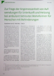 Vorschauseite 1: Zur Frage der Angemessenheit von Aufwendungen für Unterkunft und Heizung bei ambulant betreuten Wohnformen für Menschen mit Behinderungen