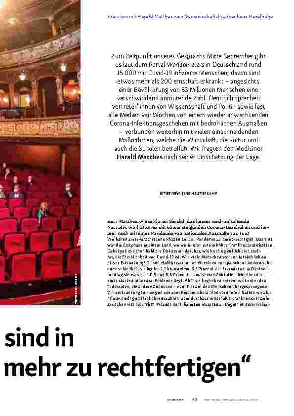 Vorschauseite 2: "Die Corona-Maßnahmen sind in dieser Pauschalität nicht mehr zu rechtfertigen."