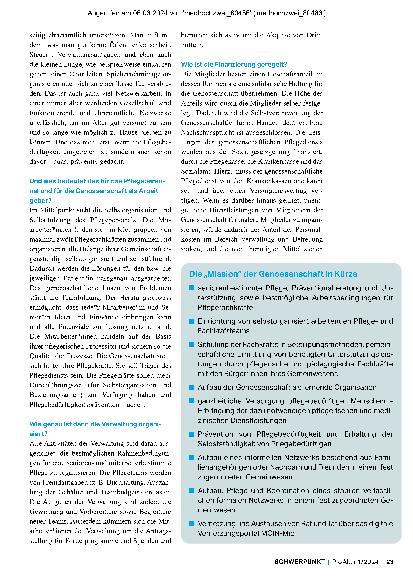 Vorschauseite 2: Interview mit Ute Tobias von der Emder Pflegegenossenschaft für Ostfriesland eG