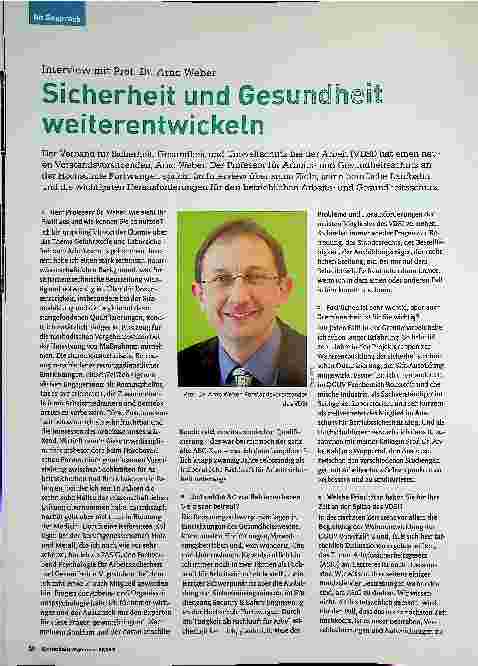 Vorschauseite 1: Sicherheit und Gesundheit weiterentwickeln