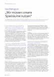 Vorschauseite 1: Nachhaltigkeit: „Wir müssen unsere Spielräume nutzen.“