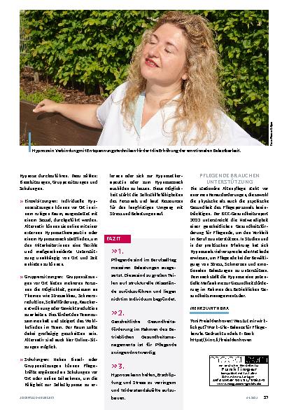 Vorschauseite 4: Mit Hypnose gegen Stress in der Pflege