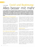Vorschauseite 1: Covid und Beatmung: Alles besser mit mehr Beatmungsgeräten?