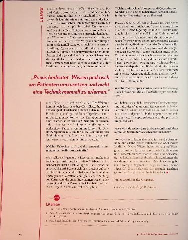 Vorschauseite 3: „Fortbildungen sind ein Muss“ Weshalb Therapie auch eine ständige Anpassung ist