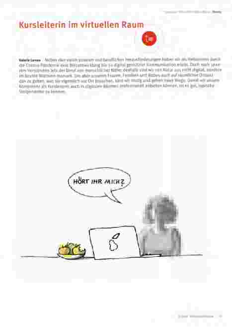 Vorschauseite 1: Kursleiterin im virtuellen Raum