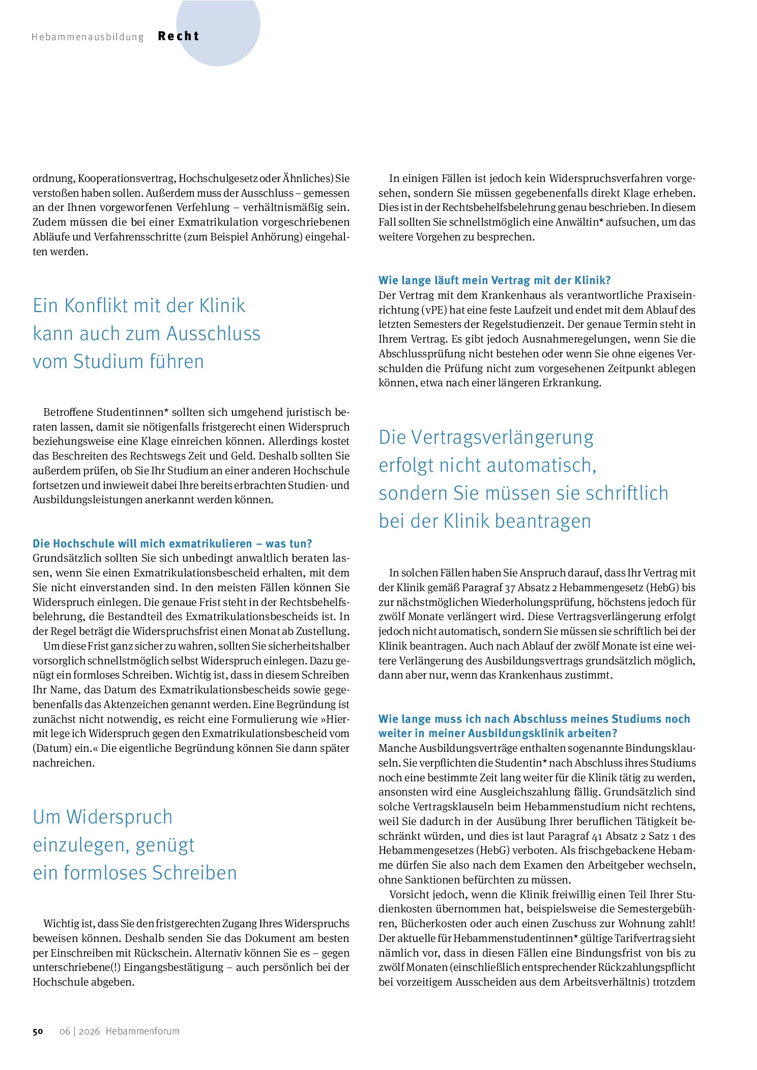 Vorschauseite 4: FAQ zum Hebammenstudium