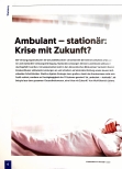 Vorschauseite 1: Ambulant - stationär: Krise mit Zukunft?