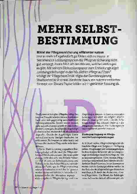 Vorschauseite 1: MEHR SELBSTBESTIMMUNG