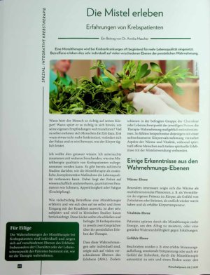 Vorschauseite 1: Die Mistel erleben Erfahrungen von Krebspatienten