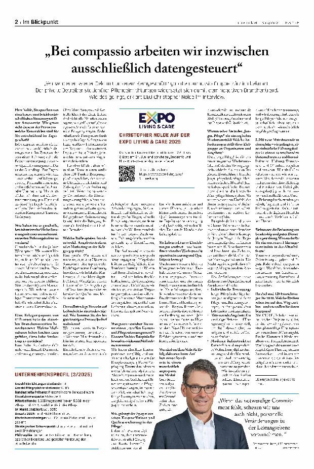 Vorschauseite 1: „Bei compassio arbeiten wir inzwischen ausschließlich datengesteuert“