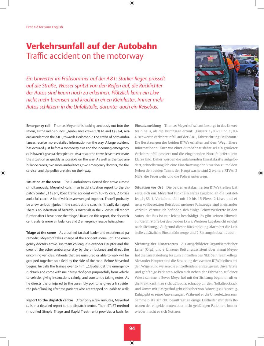 Vorschauseite 1: Verkehrsunfall auf der Autobahn Traffic accident on the motorway