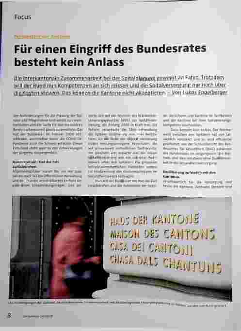 Vorschauseite 1: Für einen Eingriff des Bundesrates besteht kein Anlass.