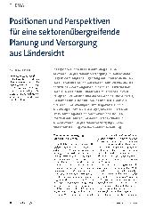 Vorschauseite 1: Positionen und Perspektiven für eine sektorenübergreifende Planung und Versorgung aus Ländersicht