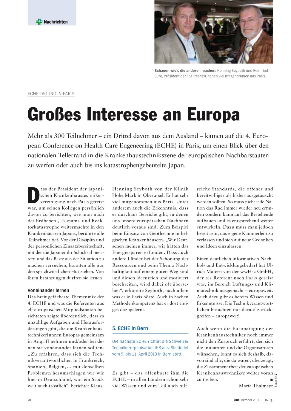 Vorschauseite 1: Großes Interesse an Europa