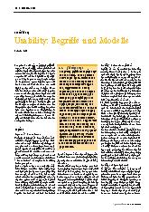 Vorschauseite 1: Usability: Begriffe und Modelle